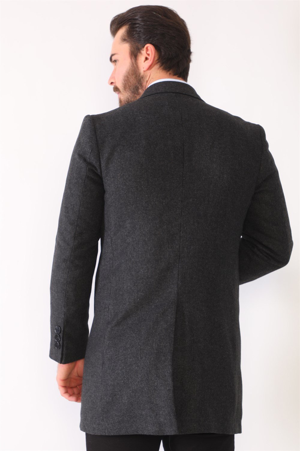 PLT8390 DEWBERRY MEN&#039;S COAT-PATTERNED ANTHRACITE