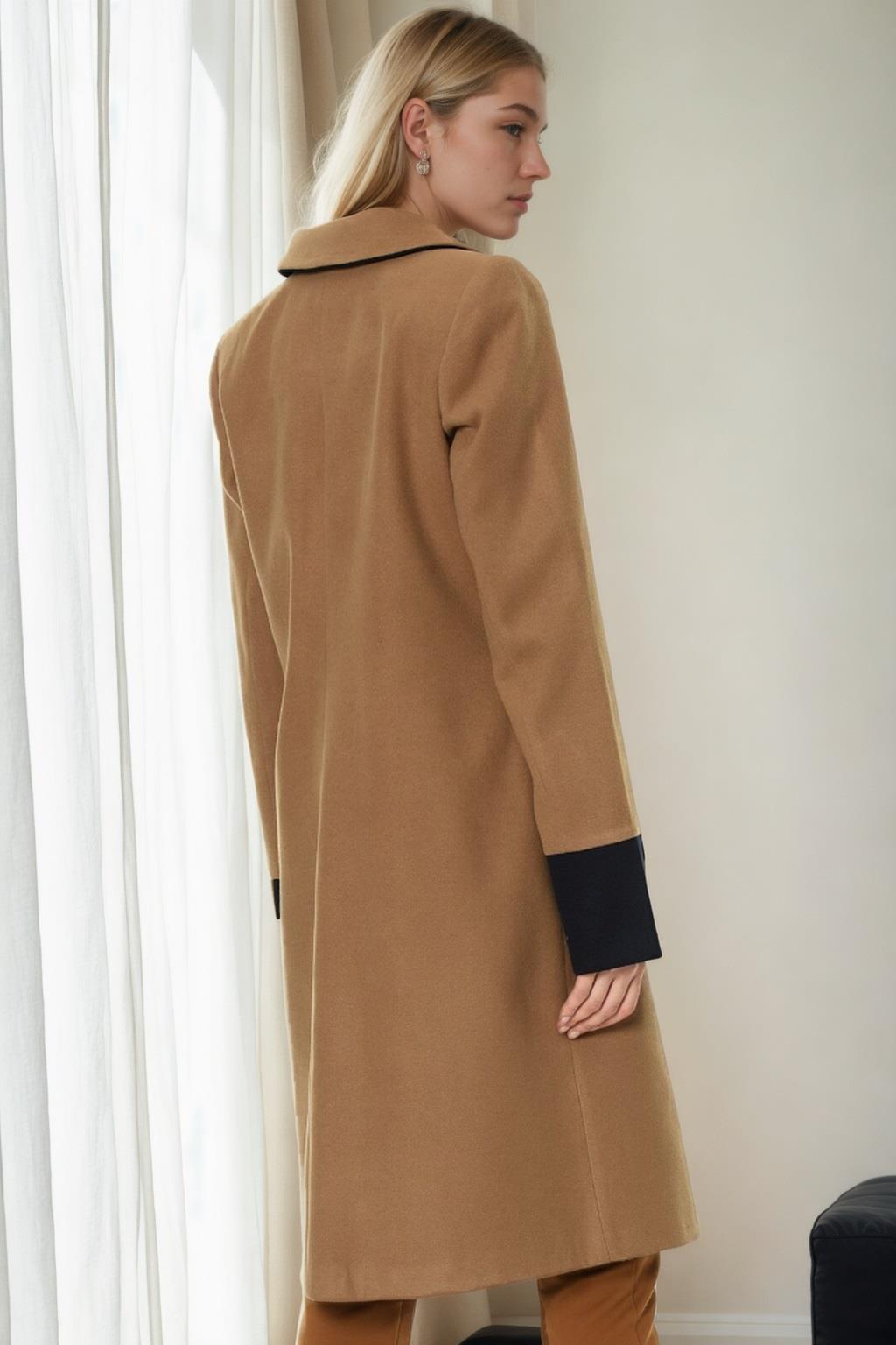 Z6640 DEWBERRY LADIES' COAT-CAMEL-1