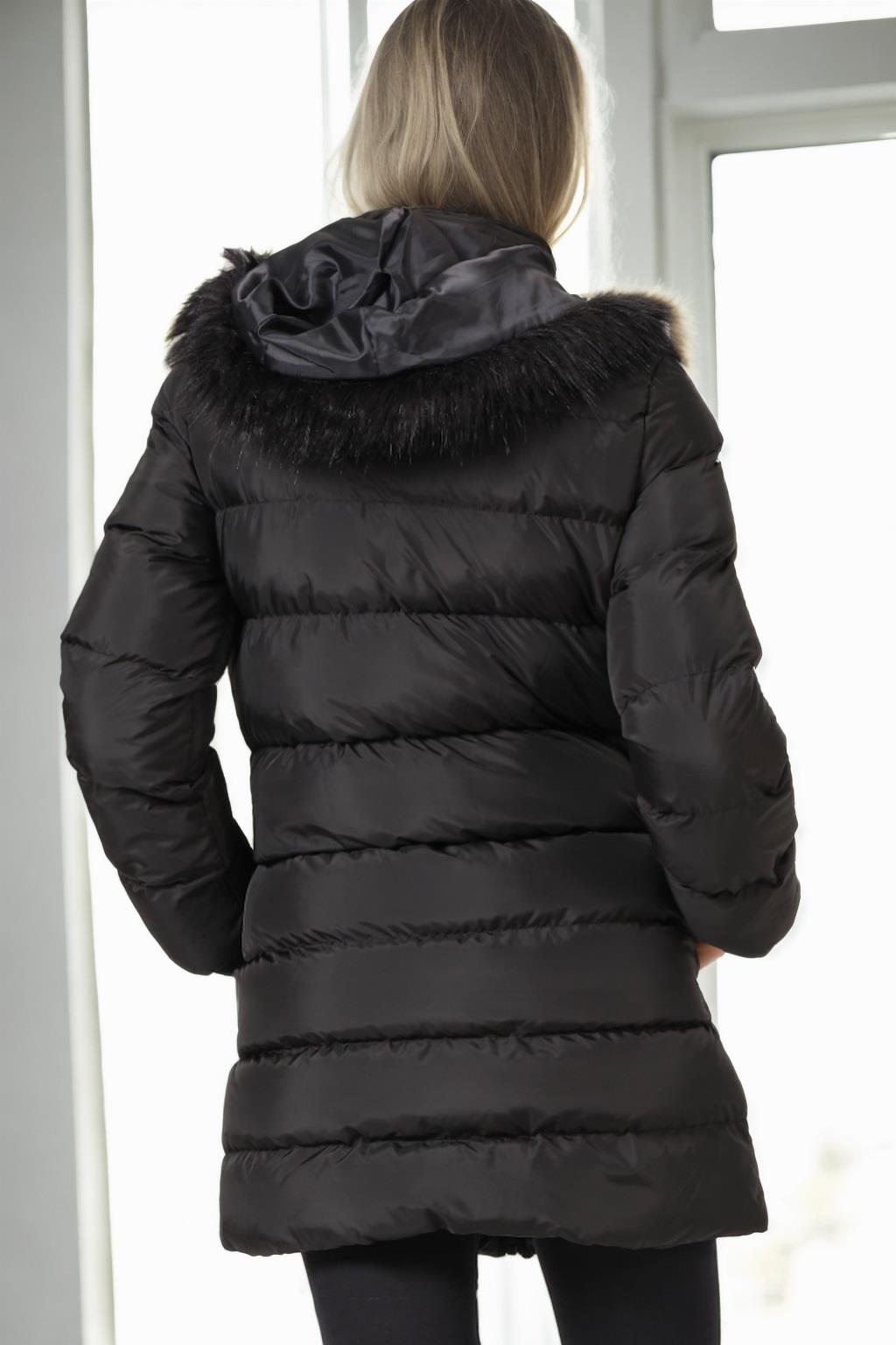 Z6763 DEWBERRY WOMEN'S COAT-BLACK-1