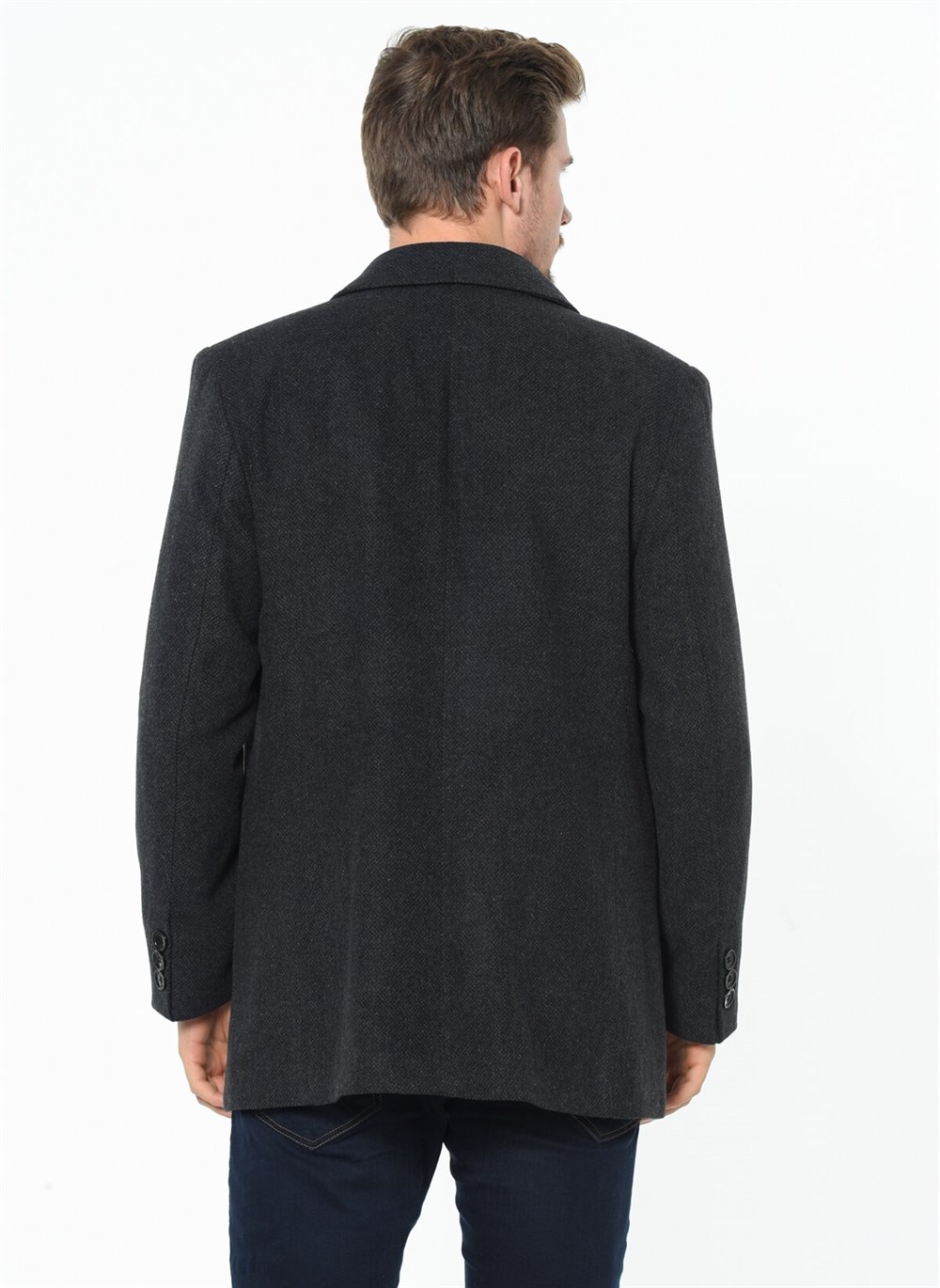 PLT8206 DEWBERRY MEN&#039;S COAT-PATTERNED ANTHRACITE
