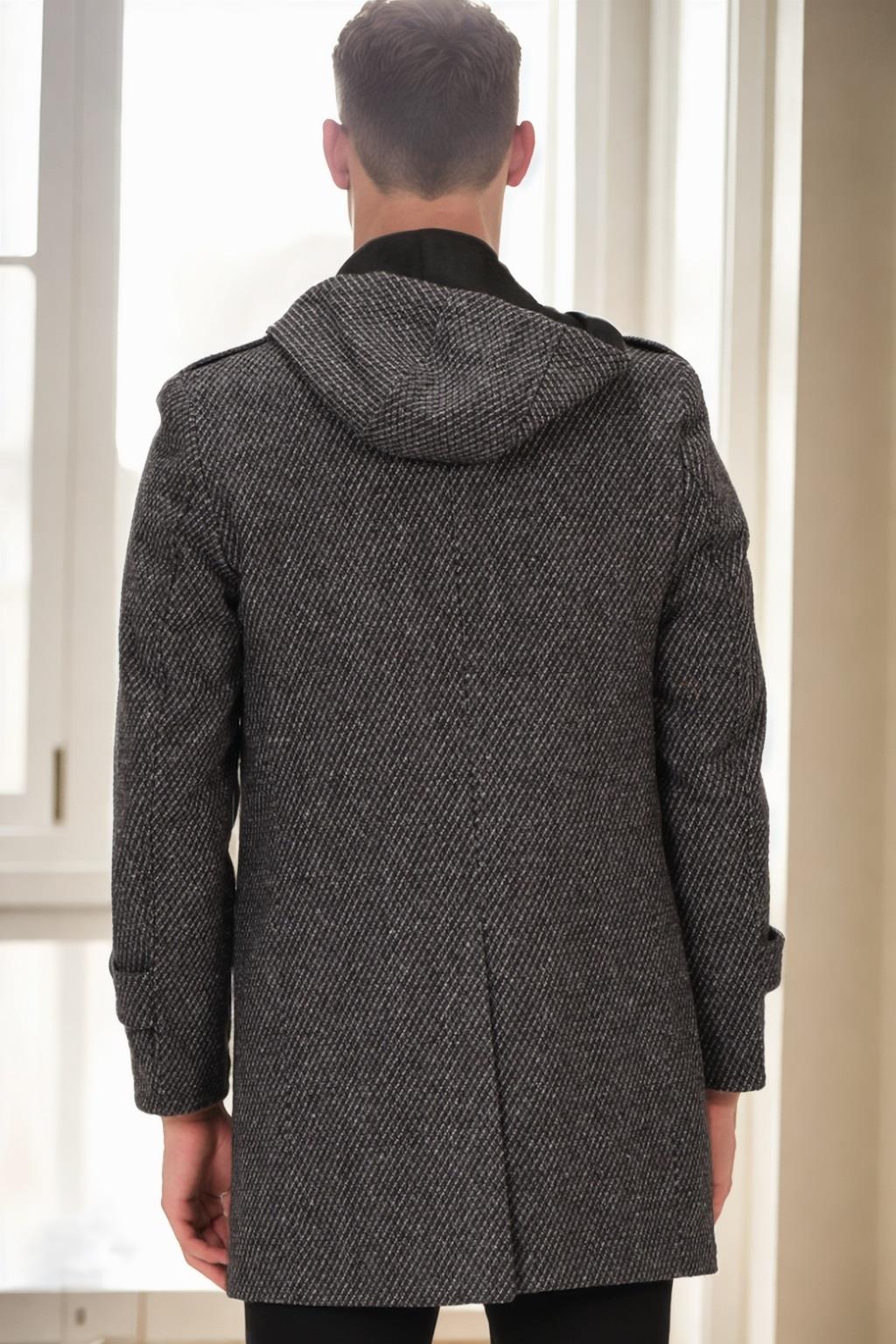 PLT9334 DEWBERRY MEN&#039;S COAT-PRINT GREY