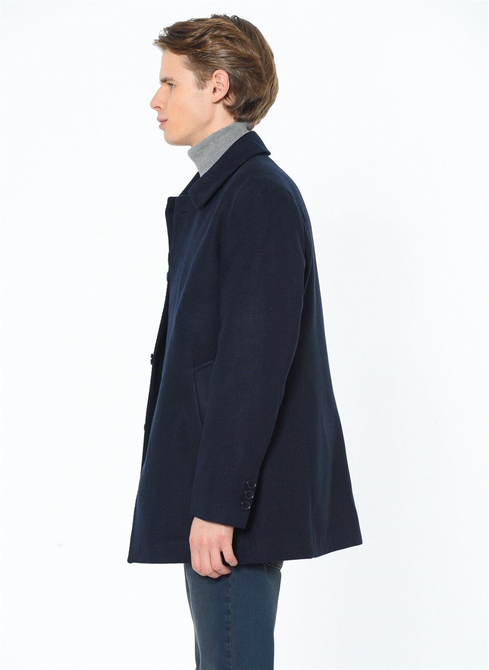 PLT8206 DEWBERRY MEN&#039;S COAT-NAVY BLUE