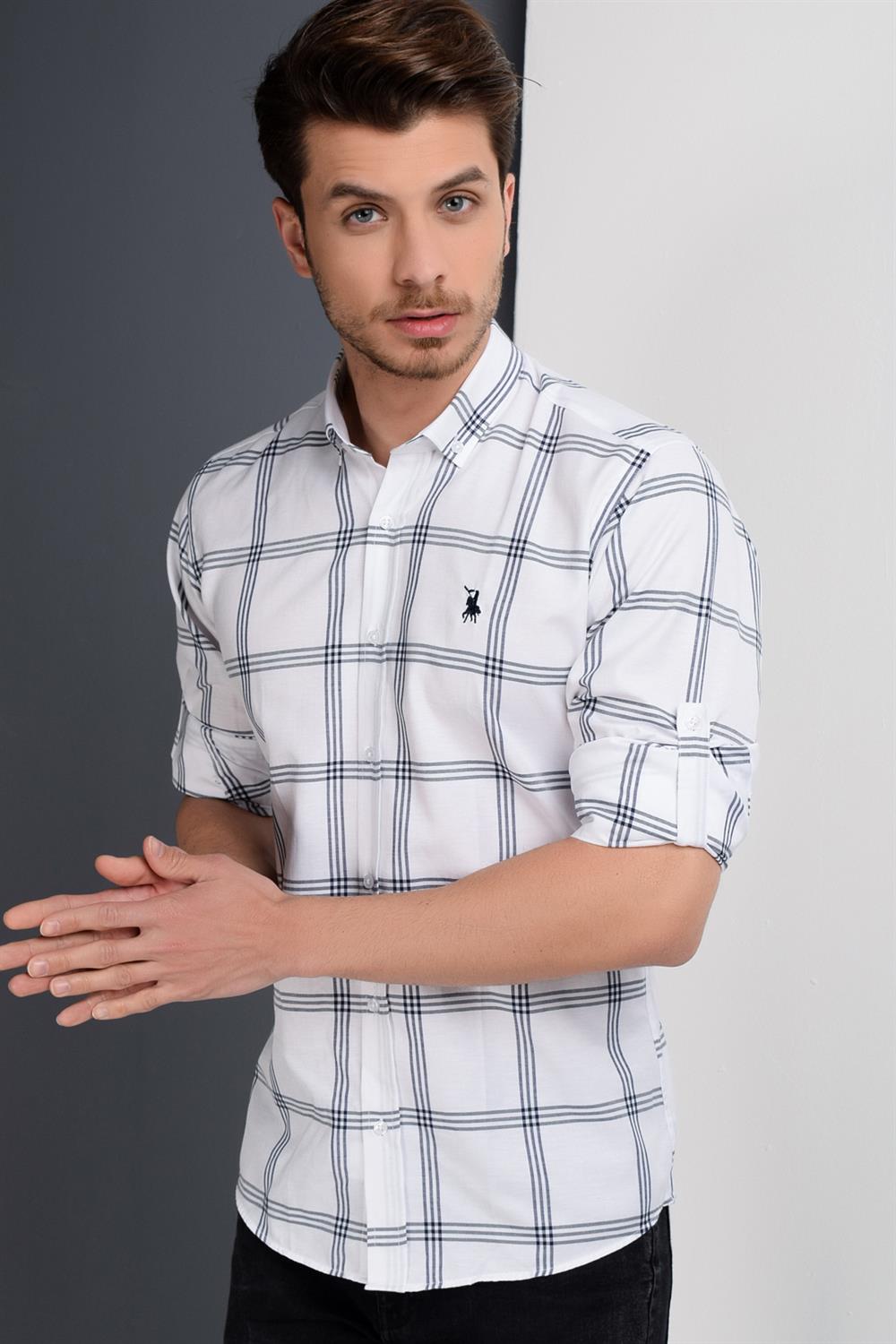 G656 DEWBERRY MEN&#039;S SHIRT-PLAIN WHITE
