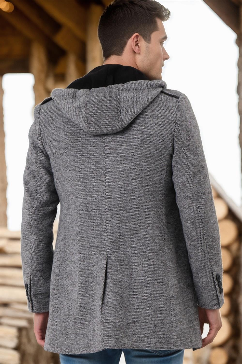 PLT8406 DEWBERRY MEN'S COAT-PATTERNED GREY-5