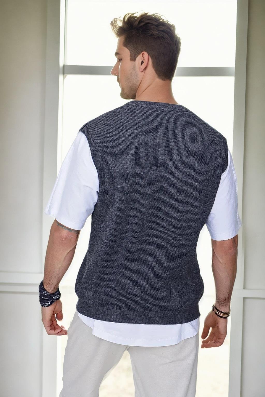 26088 Dewberry V-Neck Mens Sweater-ANTHRACITE