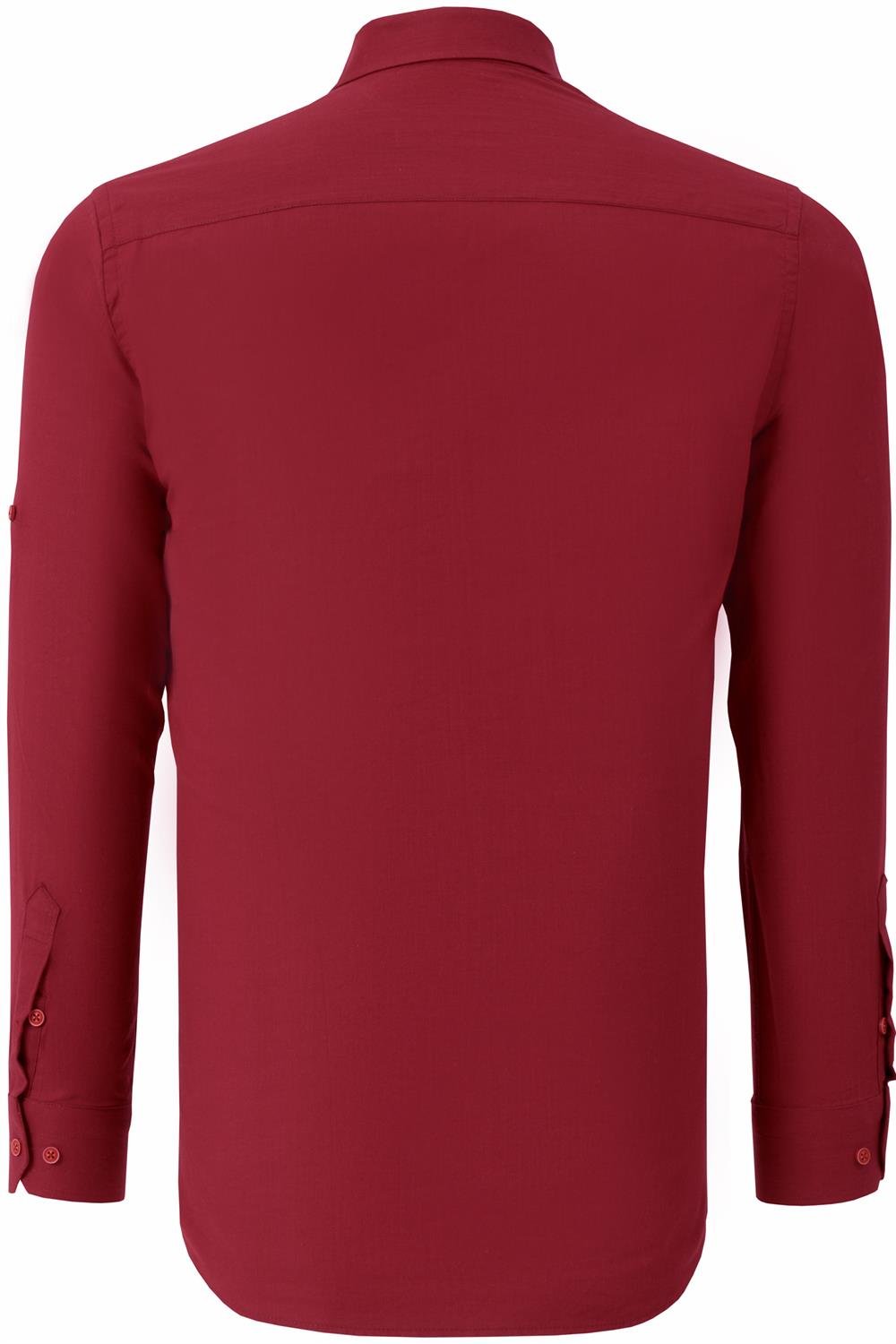 DOUBLE SET G721 DEWBERRY MEN'S SHIRT-BURGUNDY-NAVY