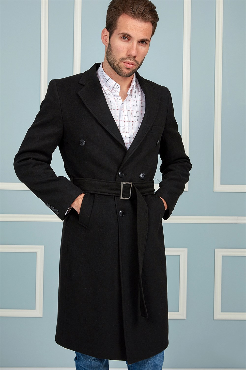 PLT8382 DEWBERRY MEN&#039;S COAT-BLACK