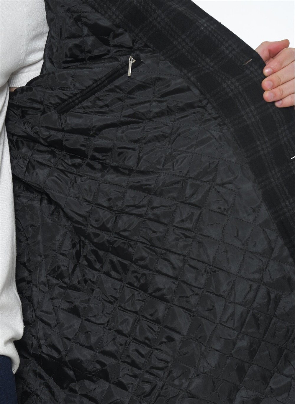 PLT7226 DEWBERRY BATTAL COAT-STRIPED ANTHRACITE