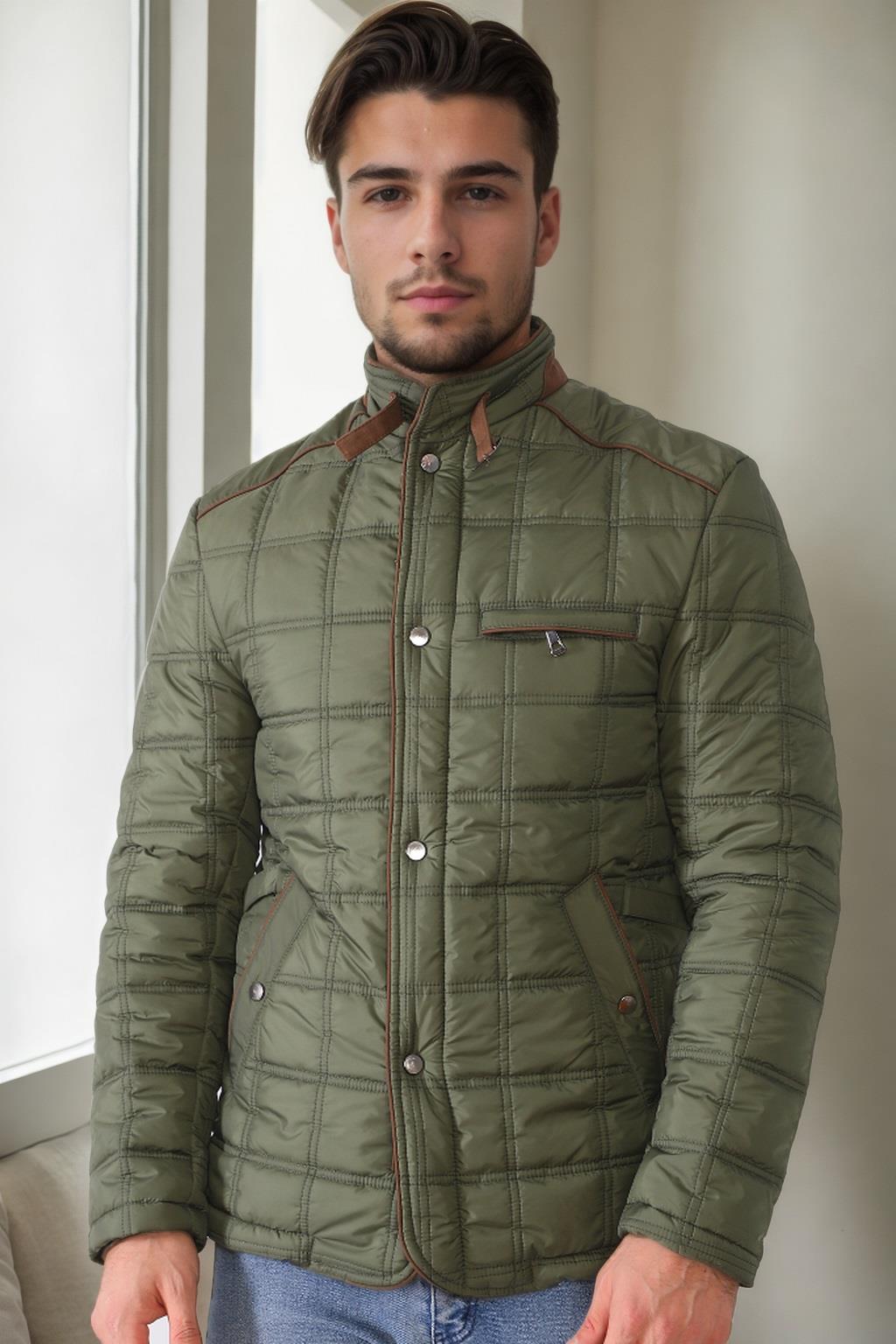 M8640 DEWBERRY MEN&#039;S COAT-DARK KHAKI-2