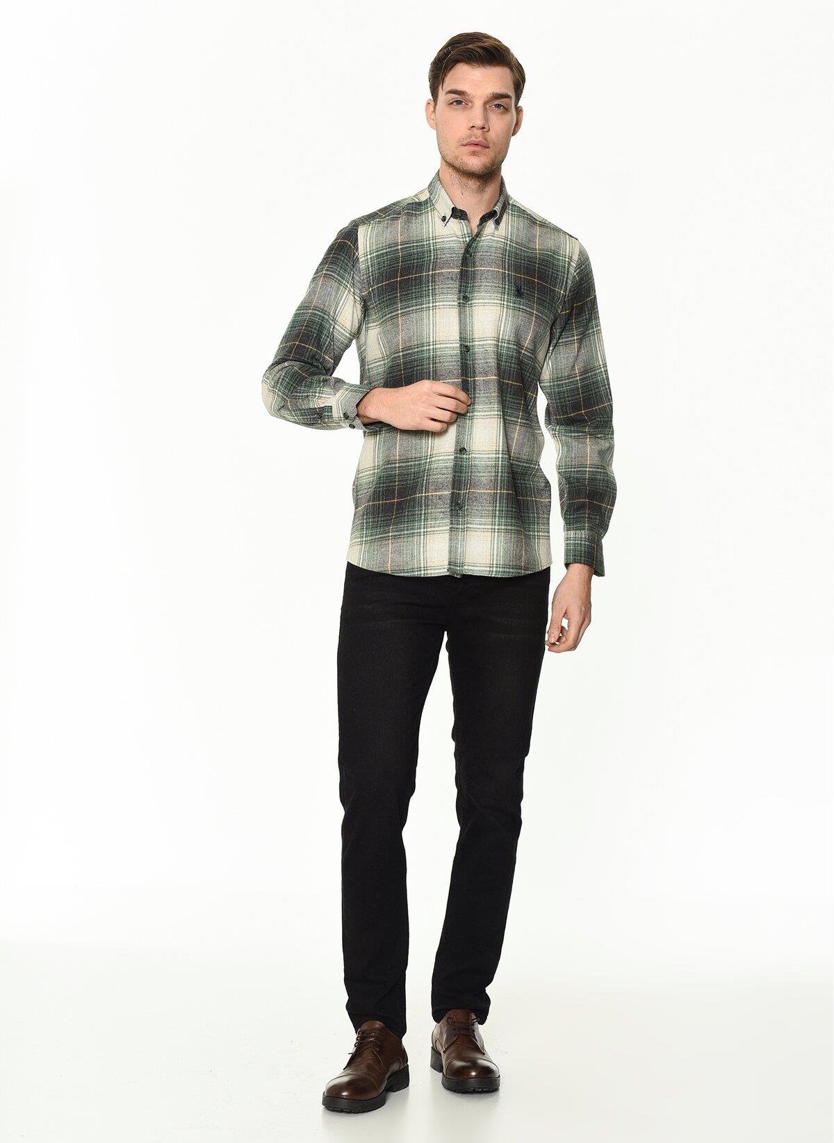 G902 DEWBERRY MEN&#039;S SHIRT-GREEN