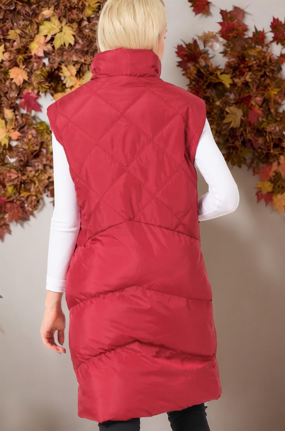 Z6743 DEWBERRY LADIES' VEST-PLAIN BURGUNDY
