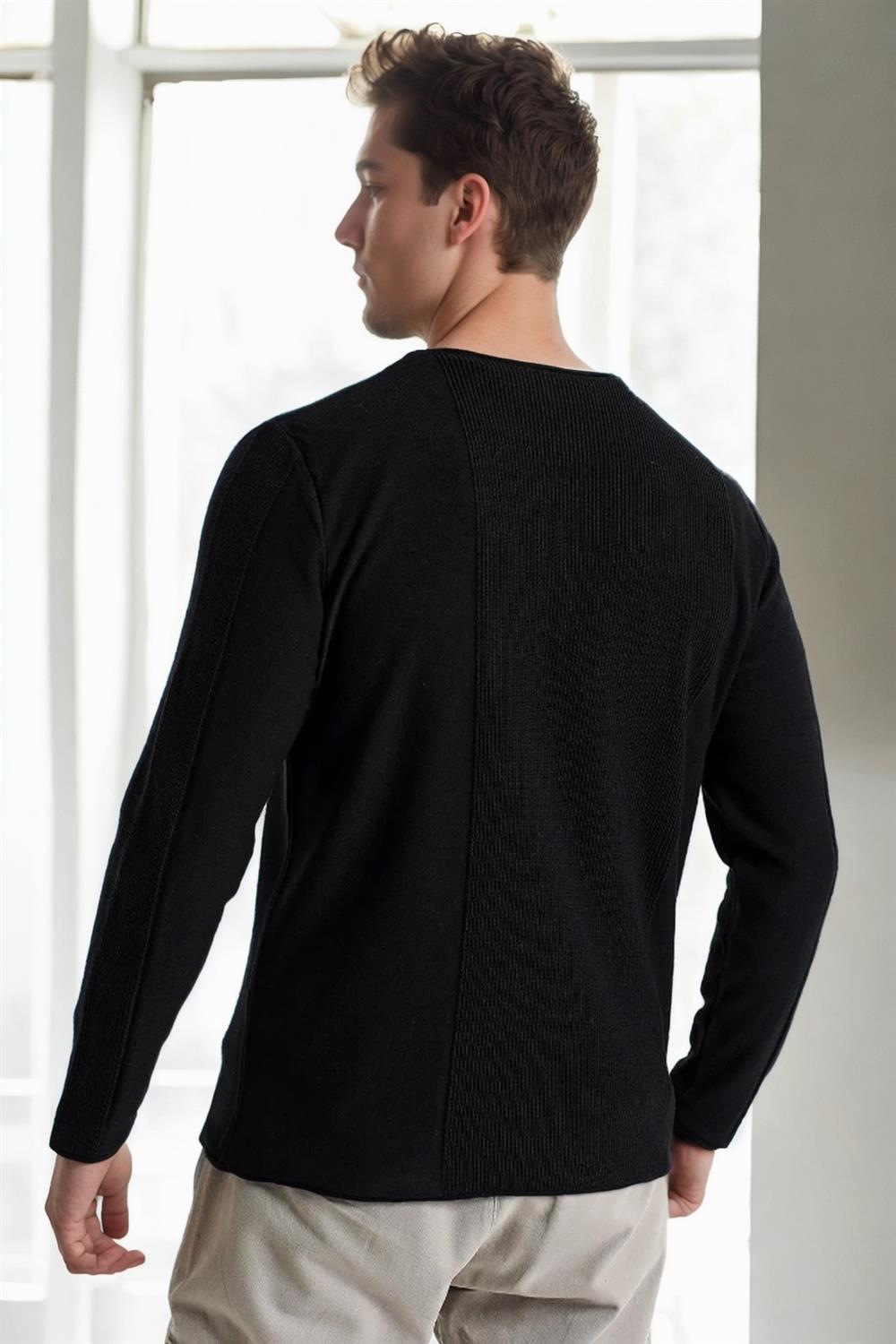 60226 Dewberry Knitwear Menswear Sweater-BLACK