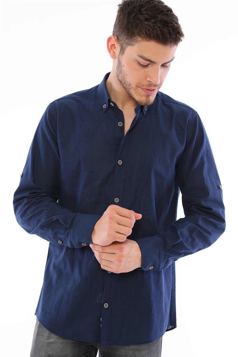 G721 DEWBERRY MEN'S SHIRT-NAVY BLUE