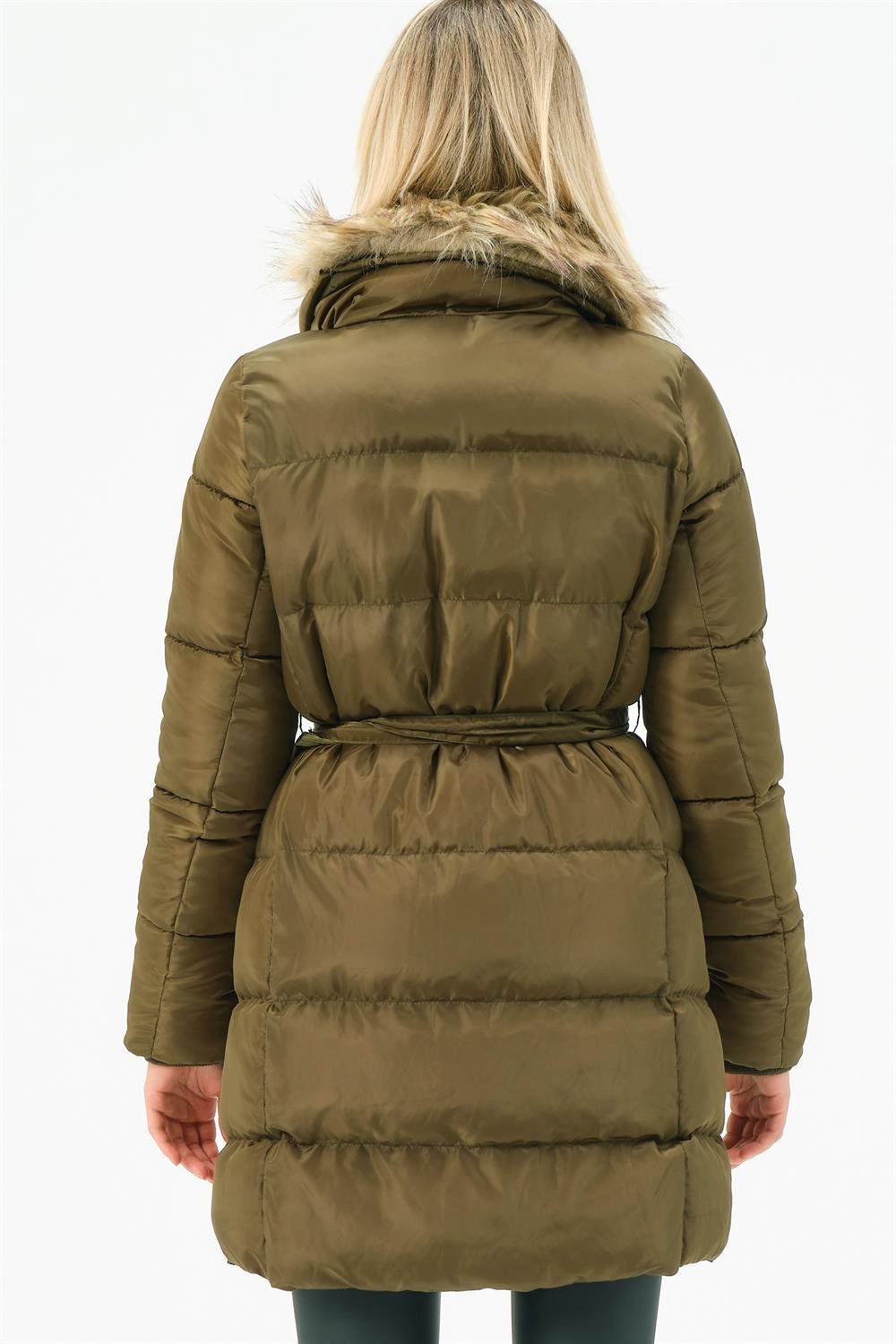Z6767 DEWBERRY WOMEN'S COAT-KHAKI
