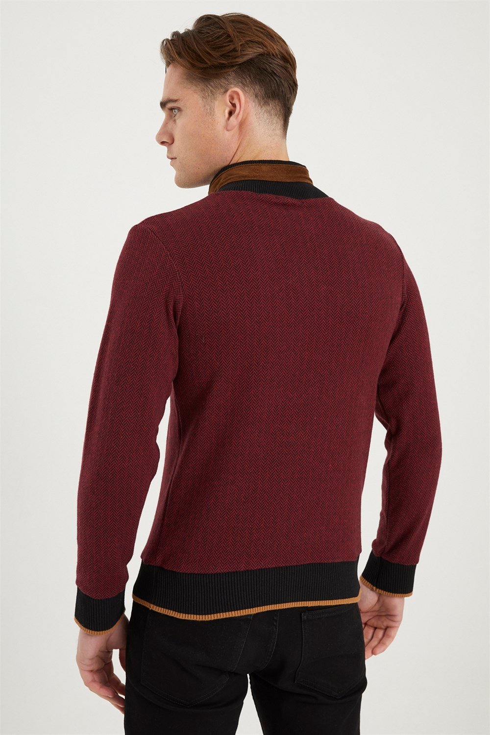 1039 DEWBERRY MEN&#039;S SWEATSHIRT-PATTERNED BURGUNDY