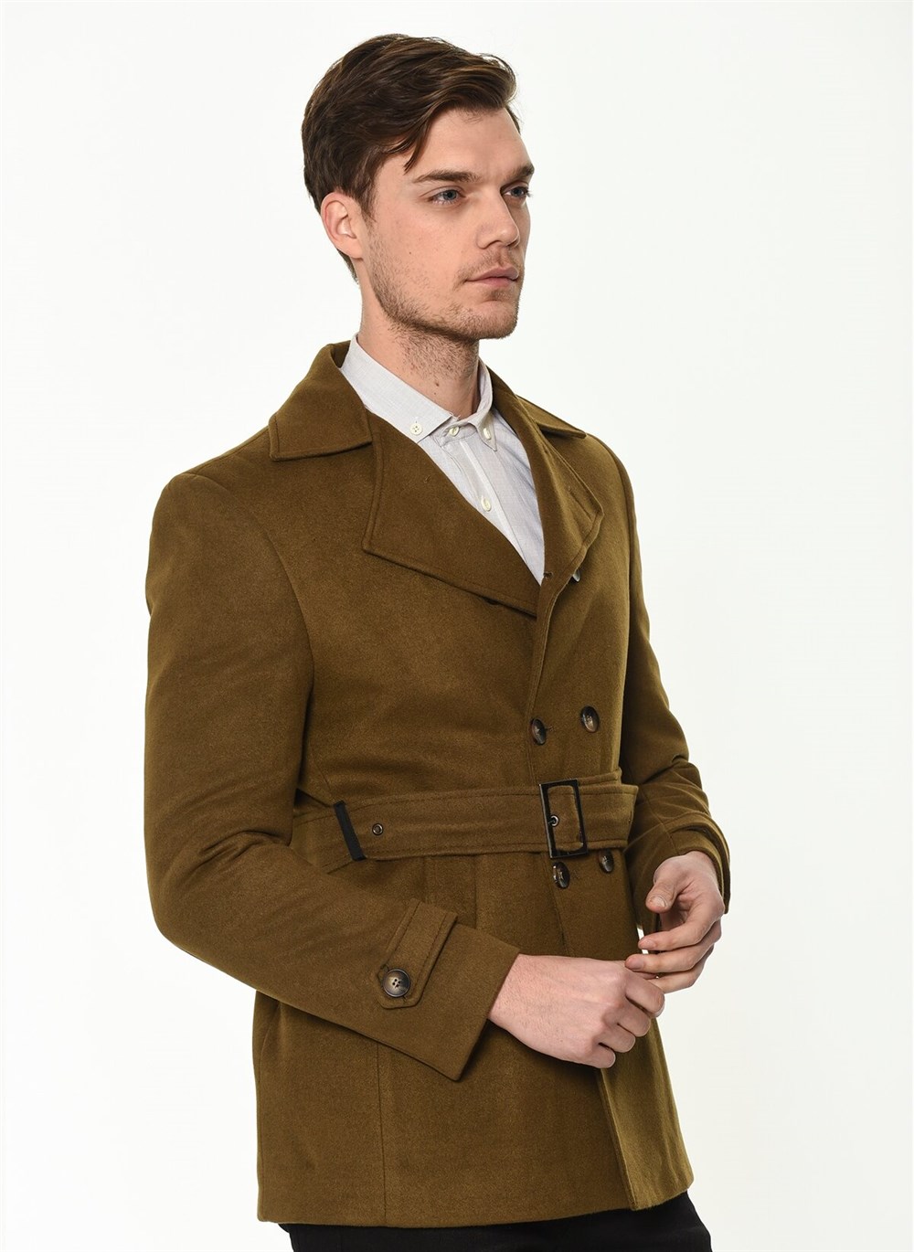 K7539 DEWBERRY SLIM-FIT MEN&#039;S COAT-CAMEL