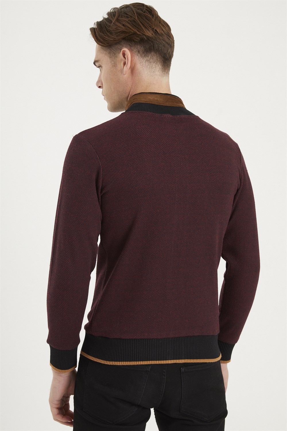 1021 DEWBERRY MEN'S SWEATSHIRT-DOTTED BURGUNDY