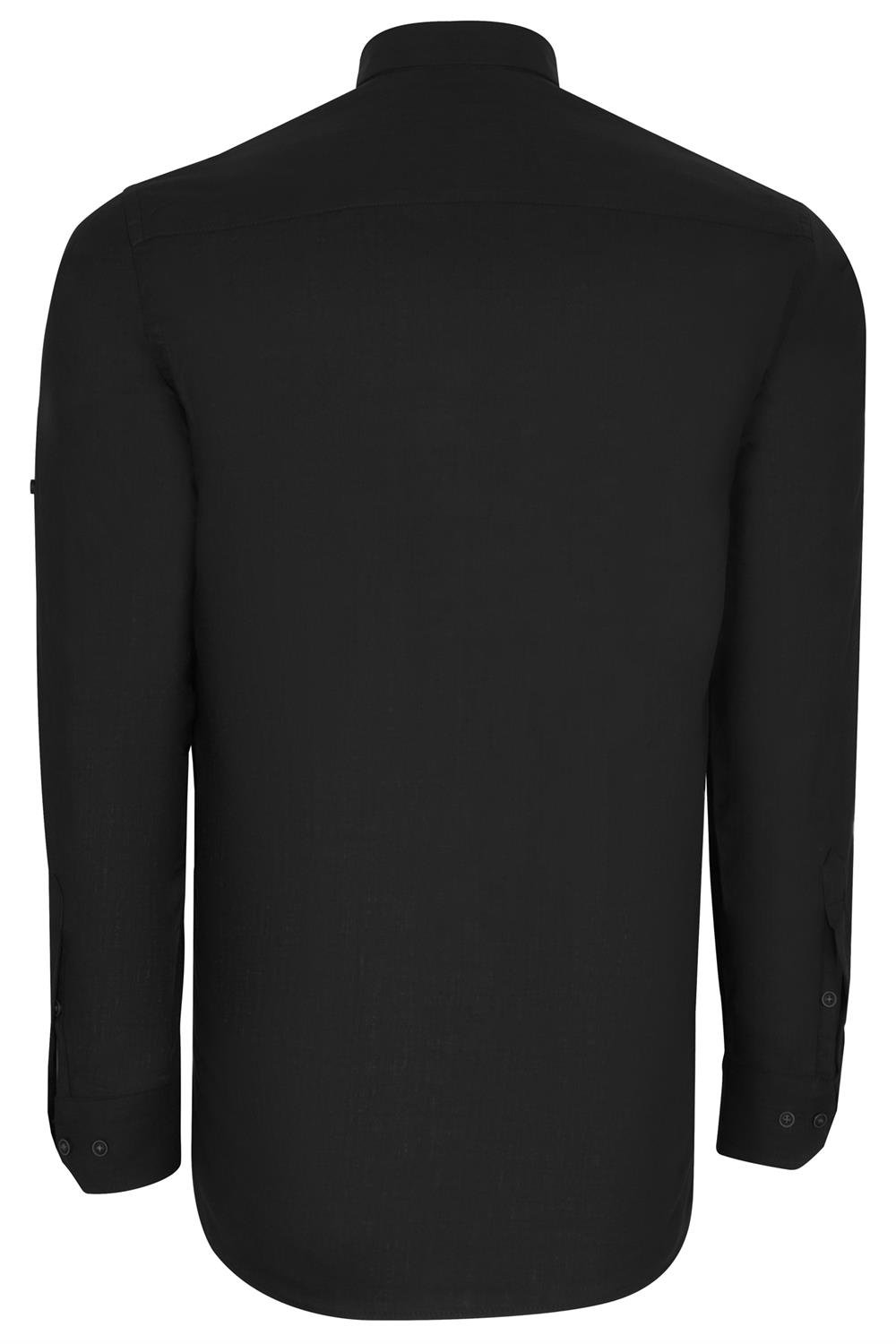 G721 DEWBERRY MENS SHIRT-PLAIN BLACK