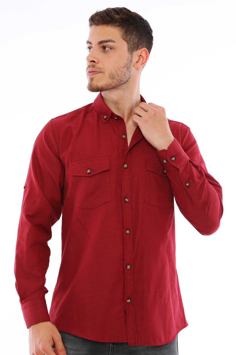 G722 DEWBERRY MEN&#039;S SHIRT-BURGUNDY