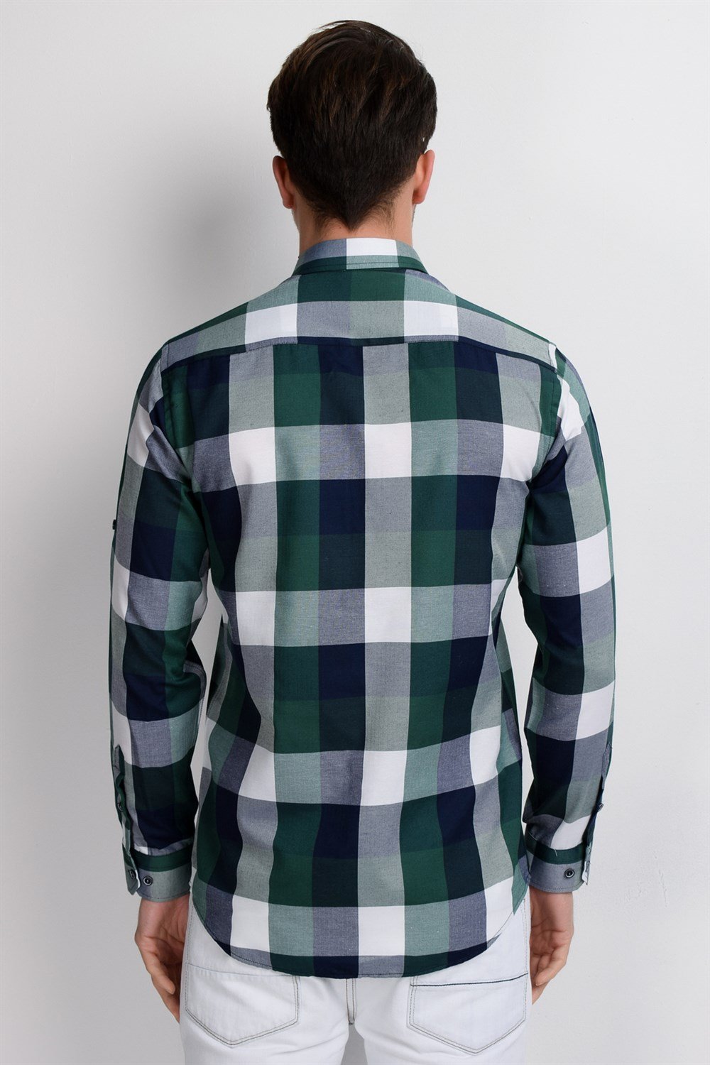 G662 DEWBERRY MEN'S SHIRT-NAVY-GREEN-GREEN