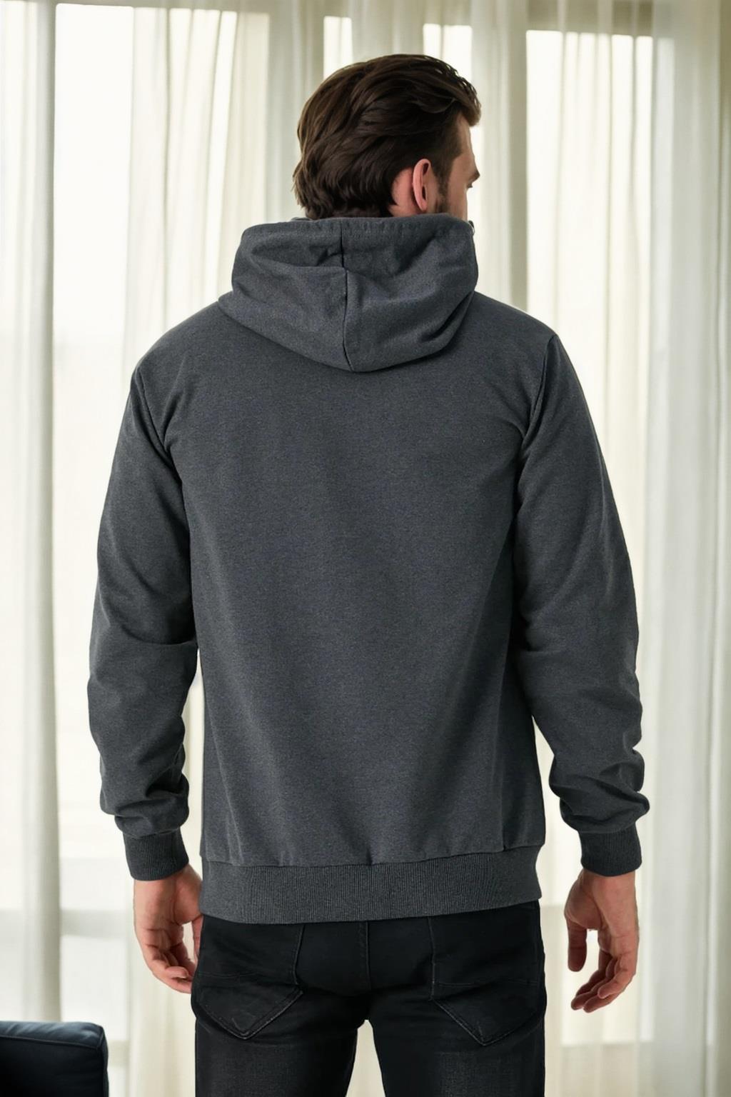 12612 Dewberry Hooded Kangaroo Pocket Mens Sweatshirt-ANTHRACITE