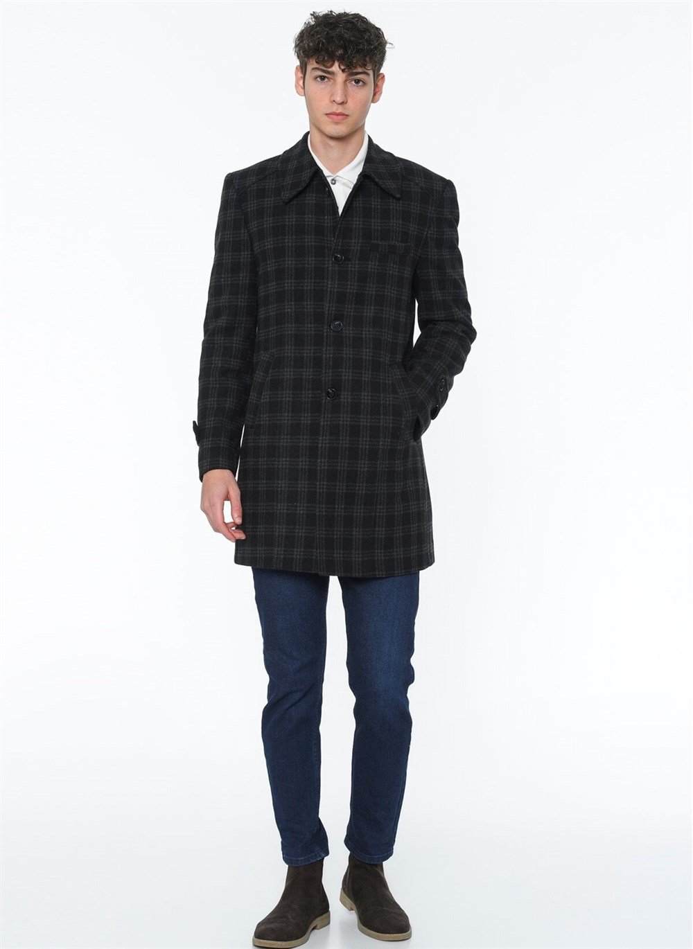 PLT7226 DEWBERRY BATTAL COAT-STRIPED ANTHRACITE