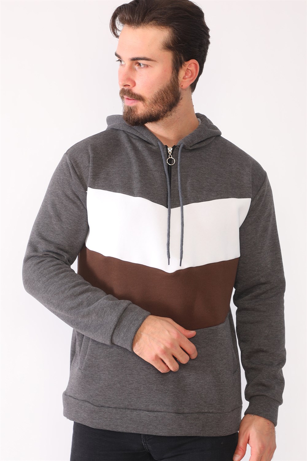 1044 DEWBERRY MEN&#039;S SWEATSHIRT-ANTHRACITE