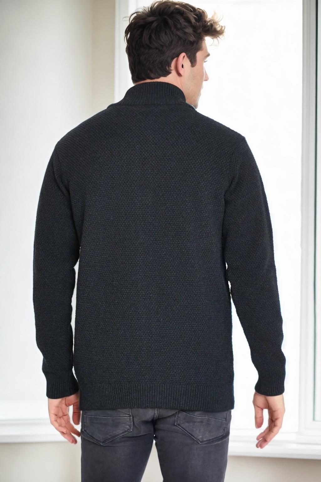 65801 Dewberry Zippered Knitwear Cardigan-ANTHRACITE