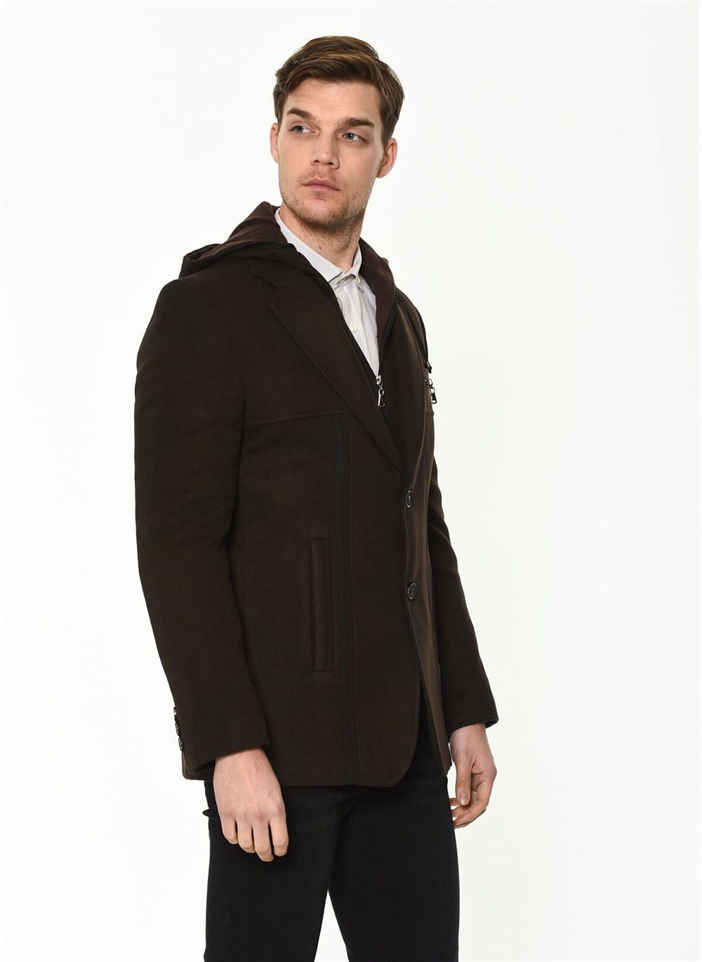 K7534 DEWBERRY MEN&#039;S COAT-BROWN