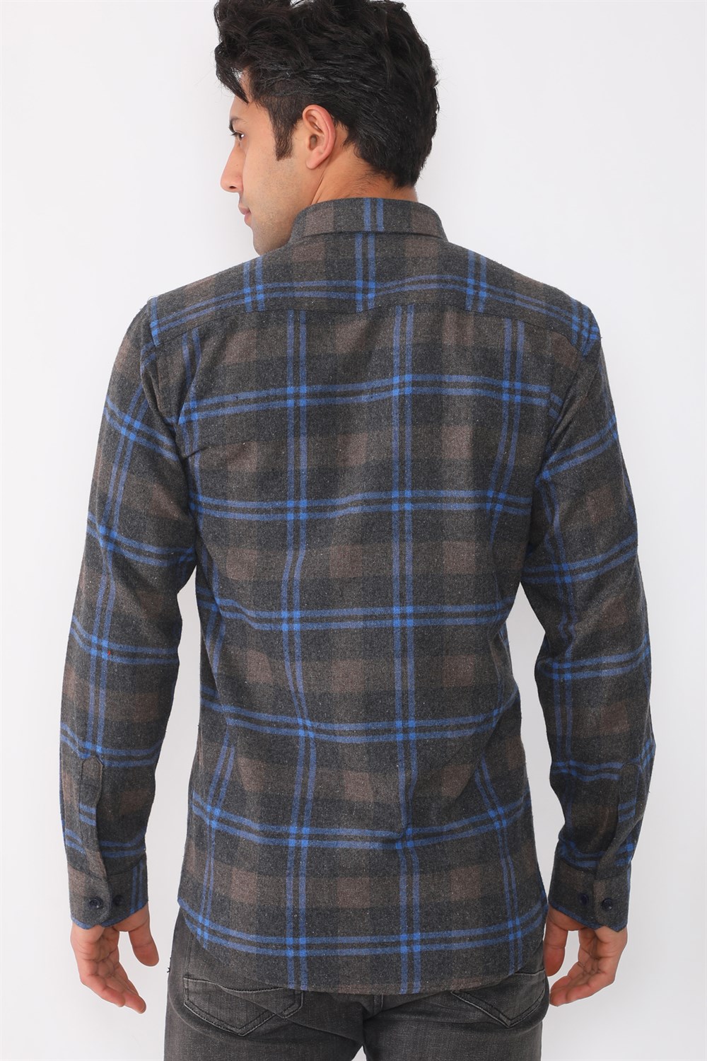 G709 DEWBERRY MEN'S SHIRT-NAVY-BROWN