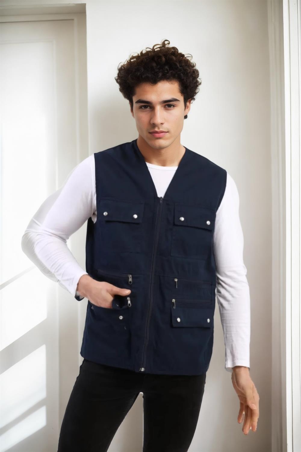 94105 Dewberry Multi-Pocket Mens Vest-NAVY