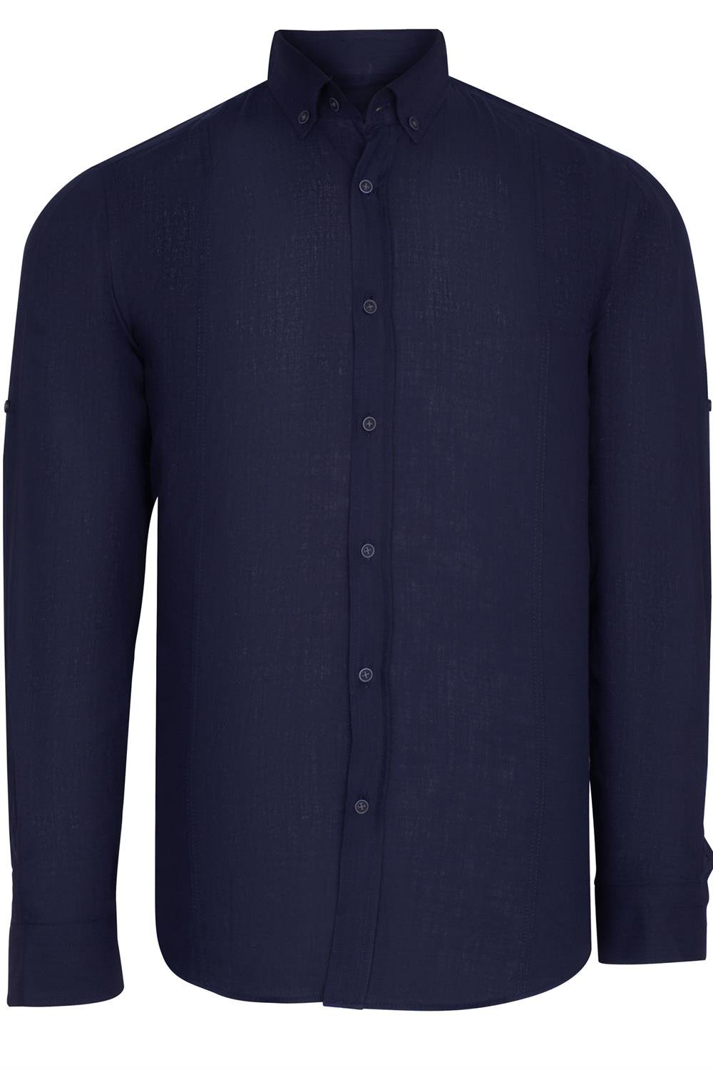 TRIPLE SET G721 DEWBERRY MEN'S SHIRT-NAVY-WHITE-BURGUNDY