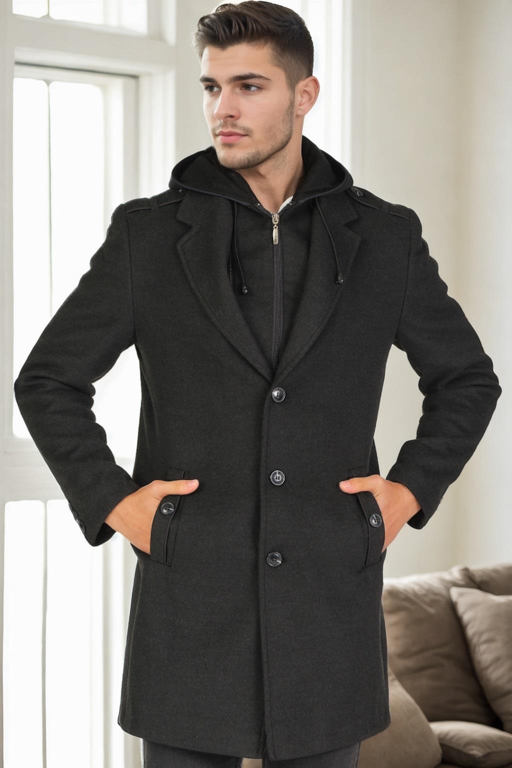 PLT9406 DEWBERRY MEN&#039;S COAT-ANTHRACITE