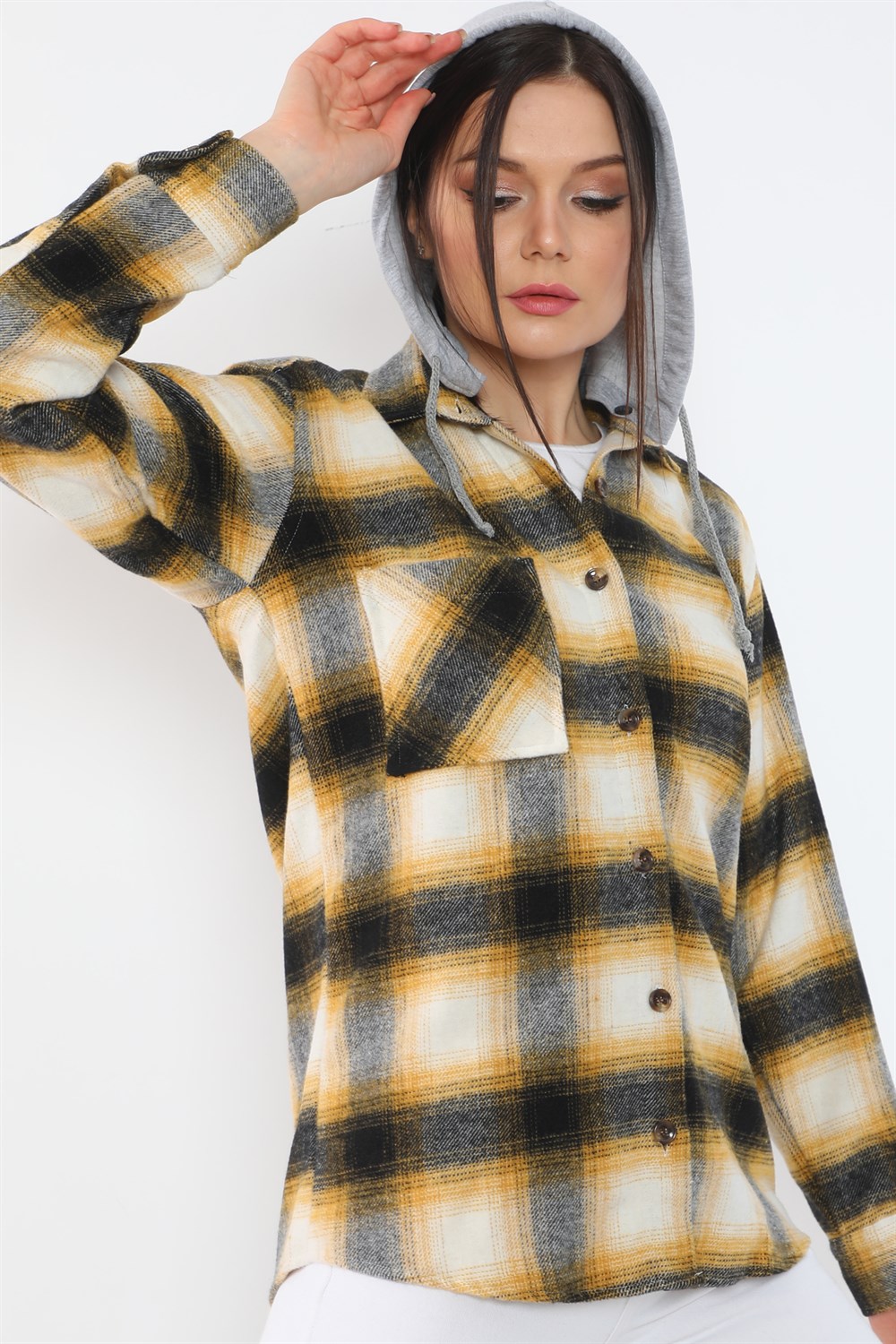 Z6665 DEWBERRY LADIES SHIRT-MUSTARD