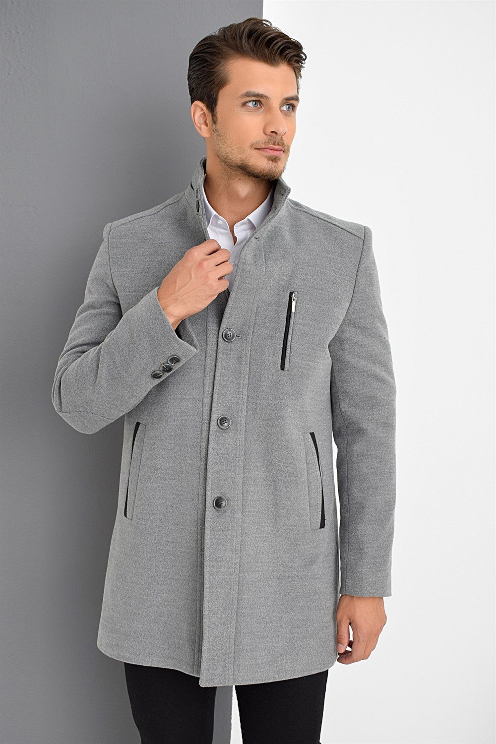 PLT8386 DEWBERRY MEN&#039;S COAT-GREY