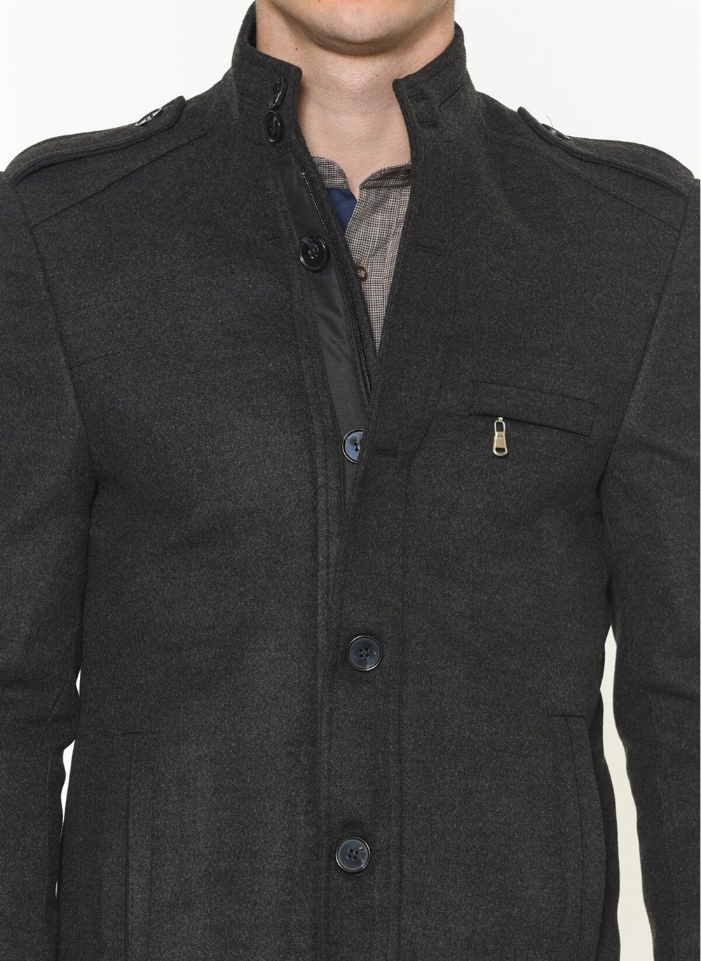 PLT8378 DEWBERRY MEN&#039;S COAT-ANTHRACITE