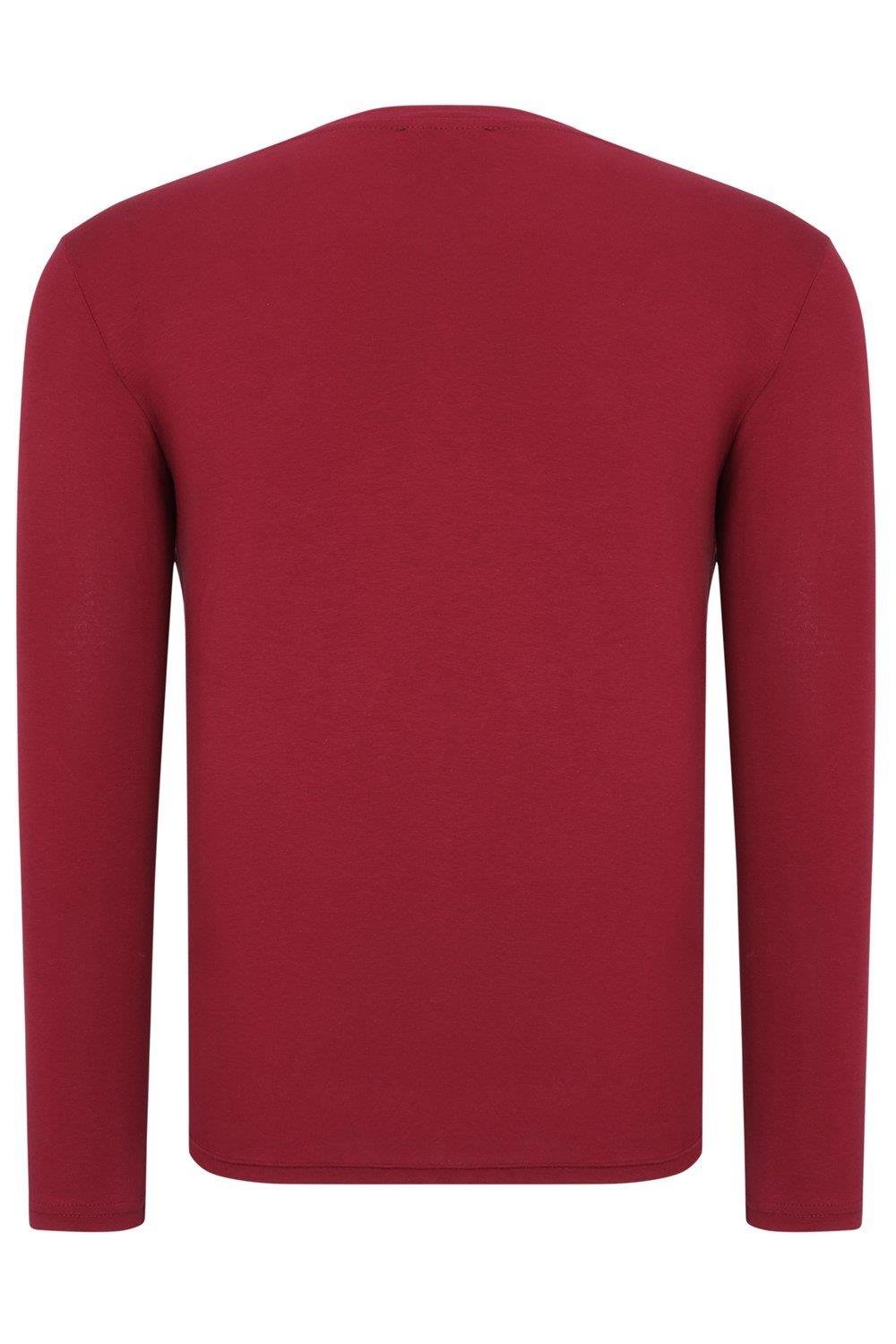 T9588 DEWBERRY BICYCLE COLLAR LONG SLEEVE T-SHIRT-BURGUNDY
