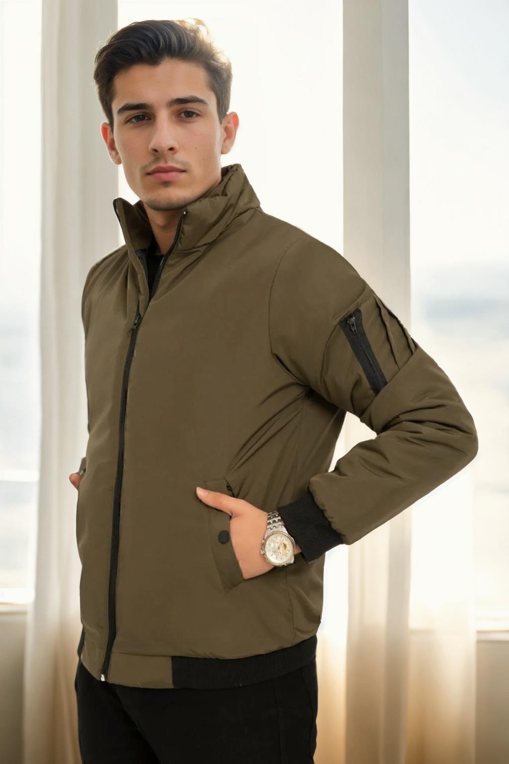 18137 Dewberry Slim Fit Mens Coat-Khaki