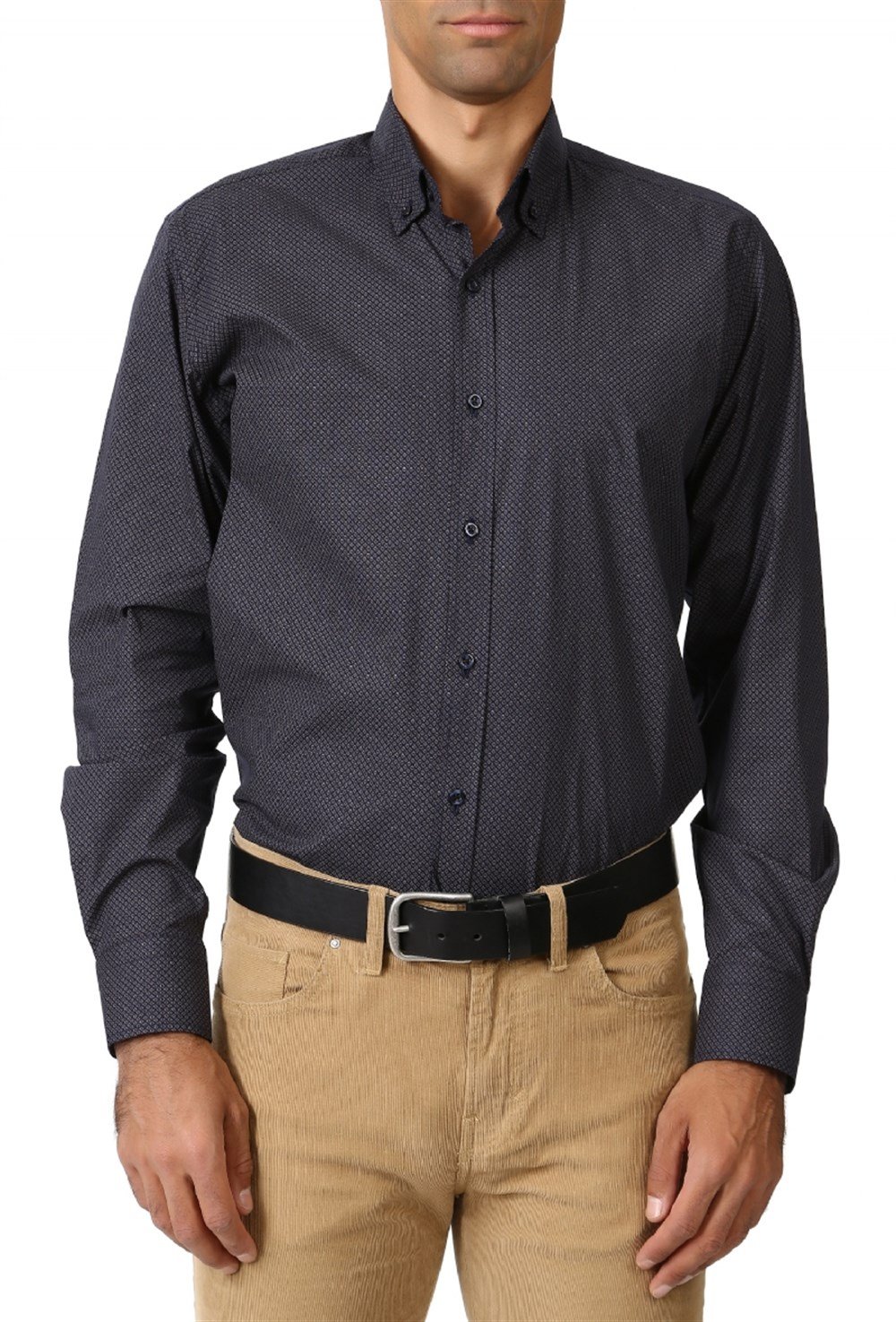 G577 DEWBERRY SHIRT-NAVY BLUE- BROWN