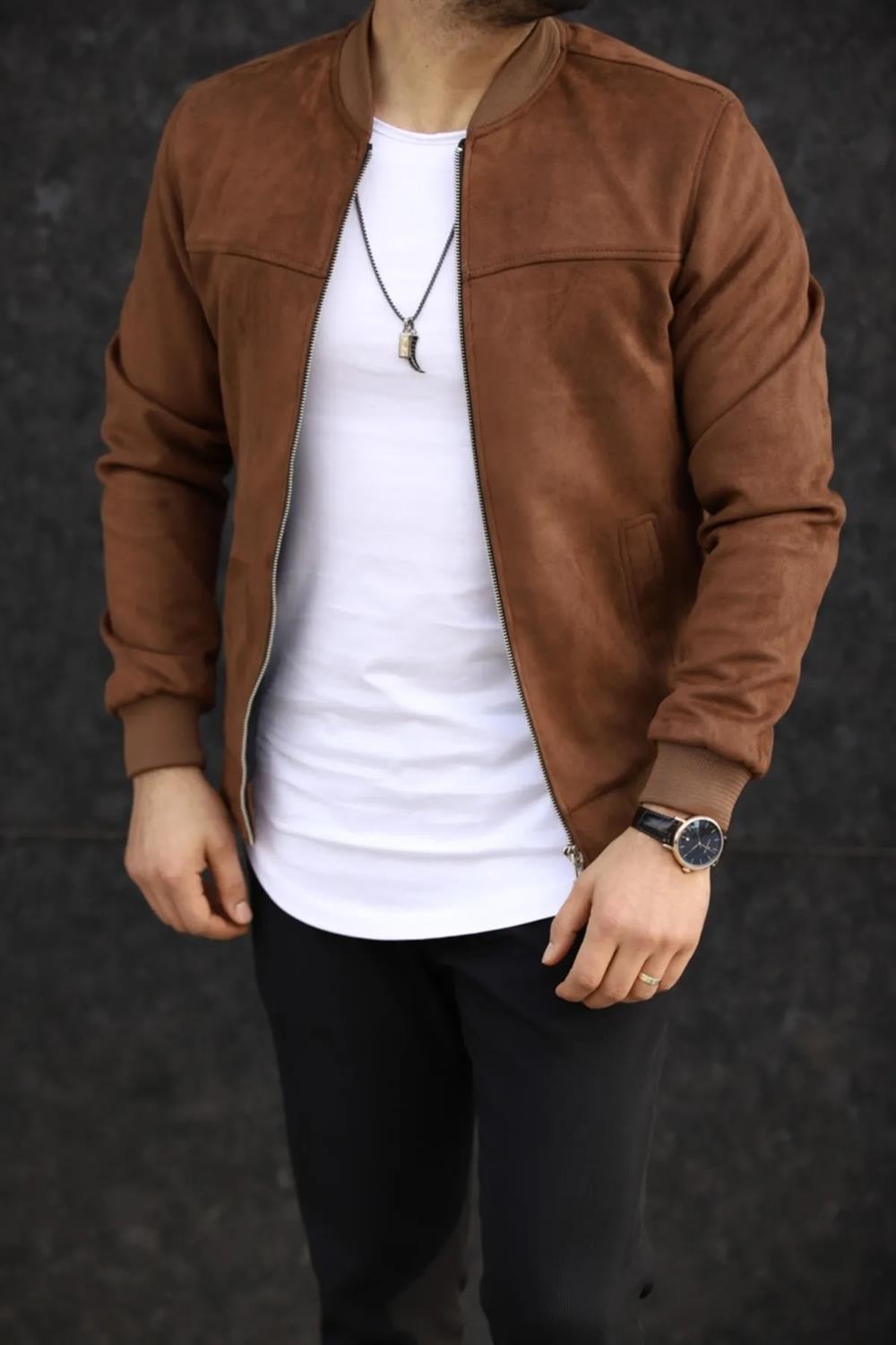 C9291 Dewberry Mens Suede College Jacket-TABA