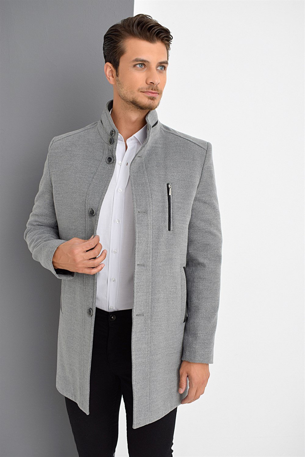 PLT8386 DEWBERRY MEN&#039;S COAT-GREY