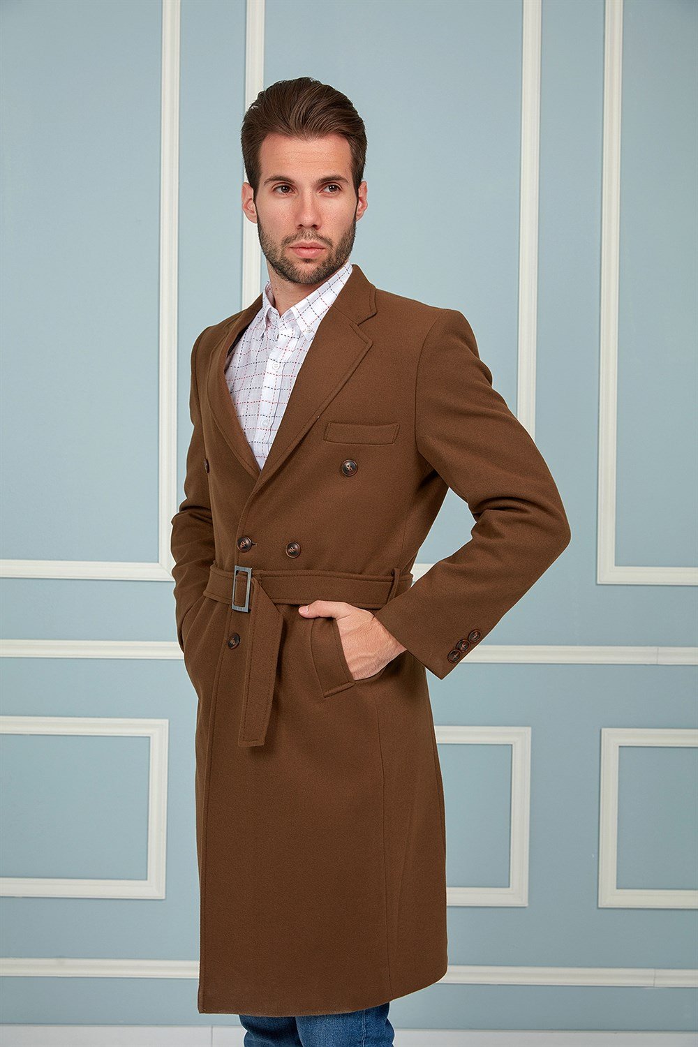 PLT8382 DEWBERRY MEN&#039;S COAT-CAMEL
