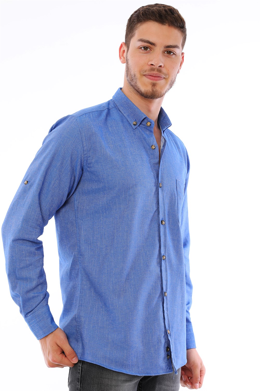 G723 DEWBERRY MEN&#039;S SHIRT-BLUE