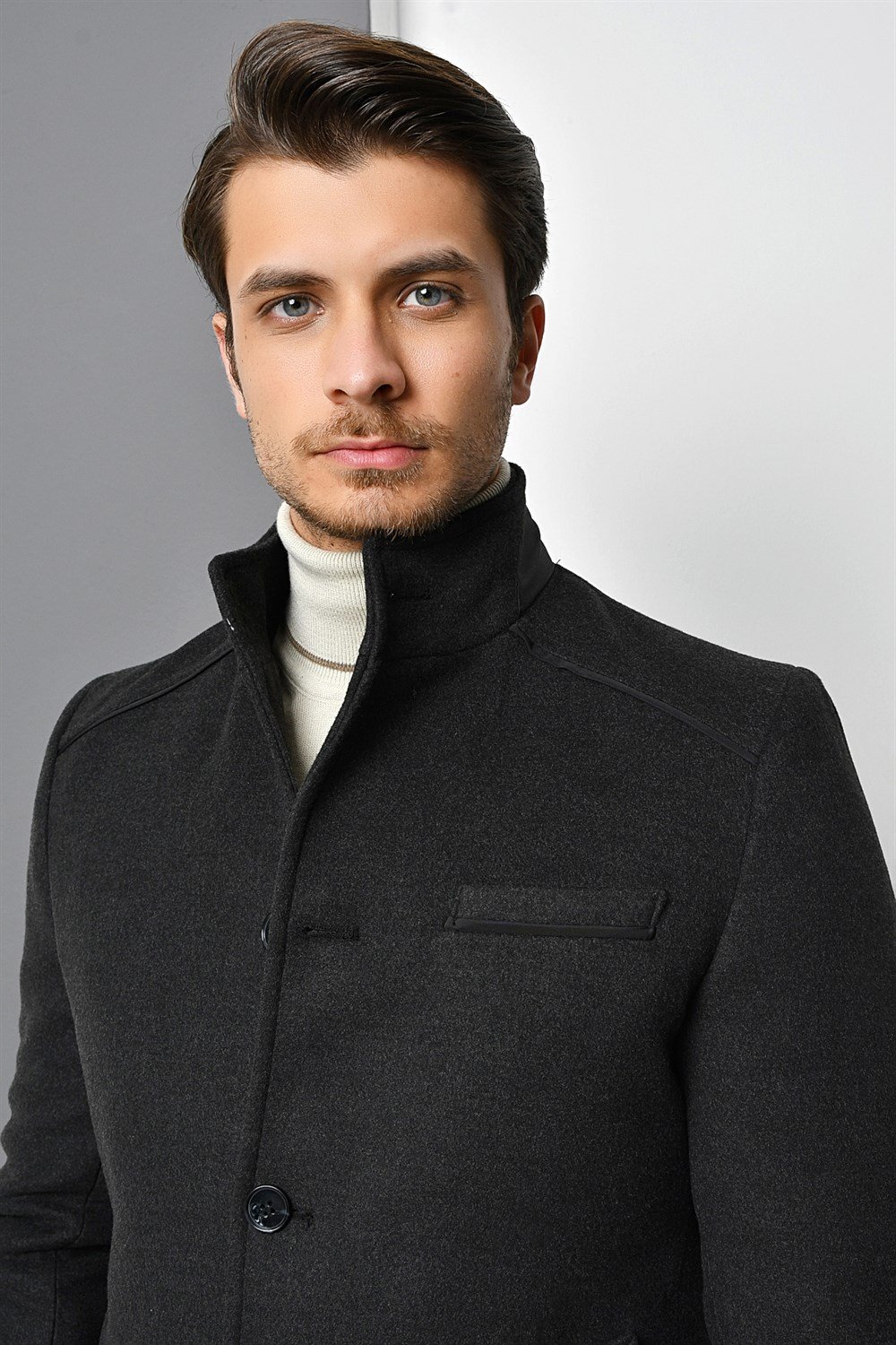 PLT8391 DEWBERRY MEN&#039;S COAT-ANTHRACITE