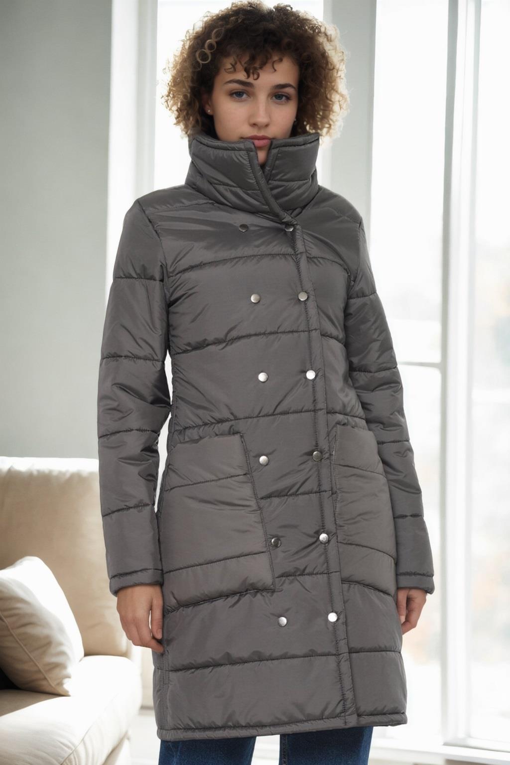 Z6647 DEWBERRY WOMEN'S COAT-ANTHRACITE-1