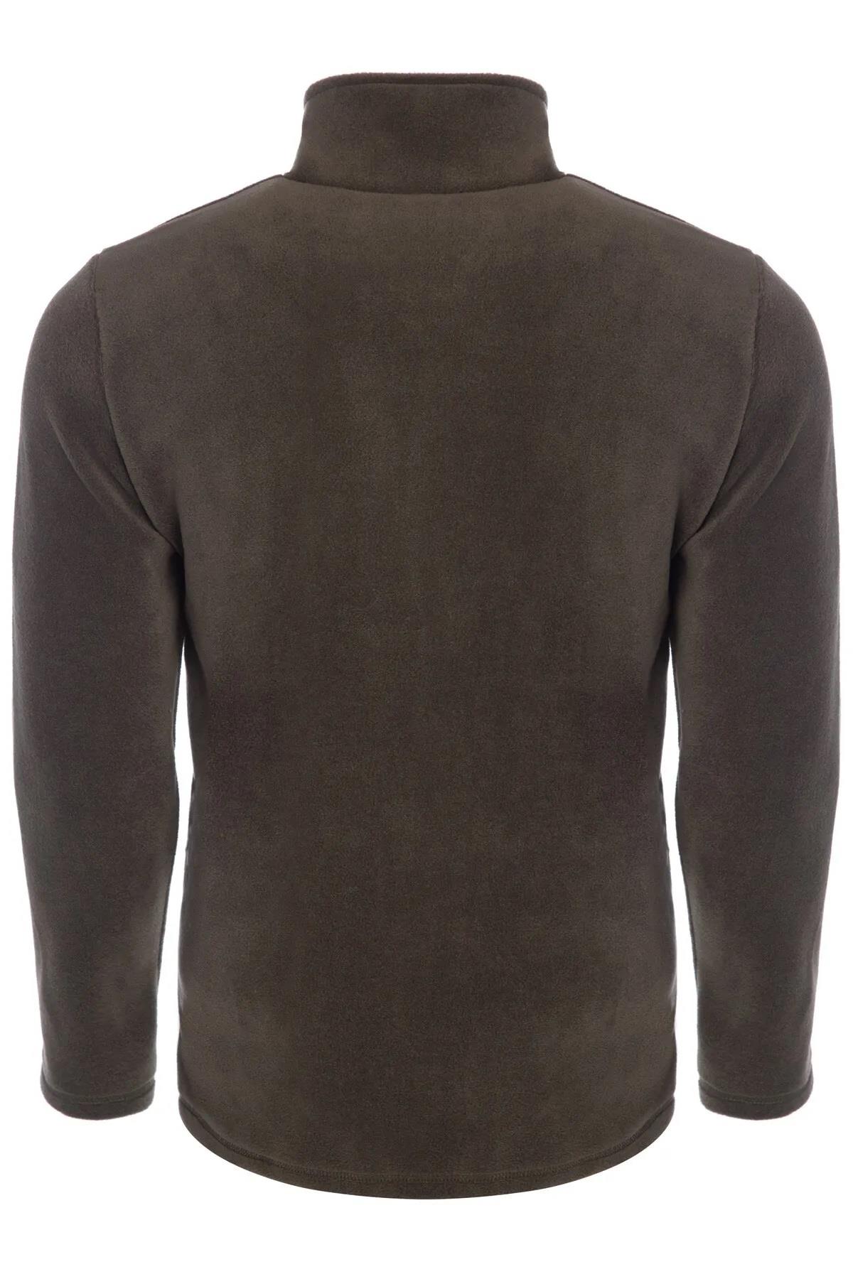24601 Dewberry 5 Pocket Outdoor Full Zipper Fleece Jacket-DARK KHAKI-2