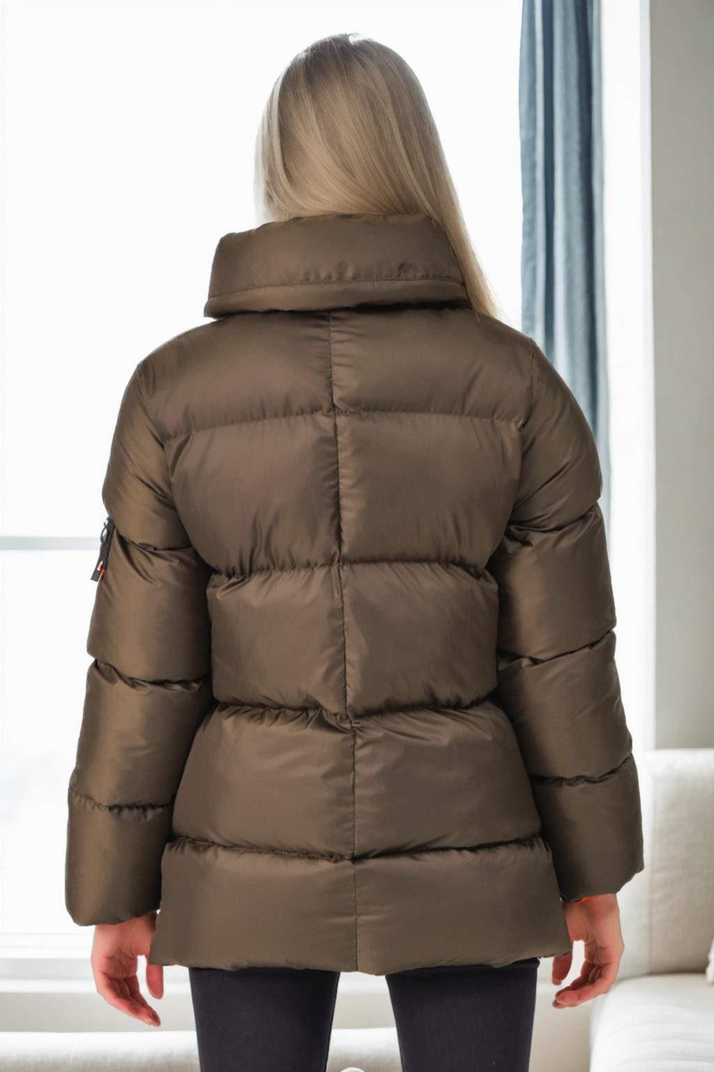 Z6682 DEWBERRY WOMEN'S COAT-KHAKI-1