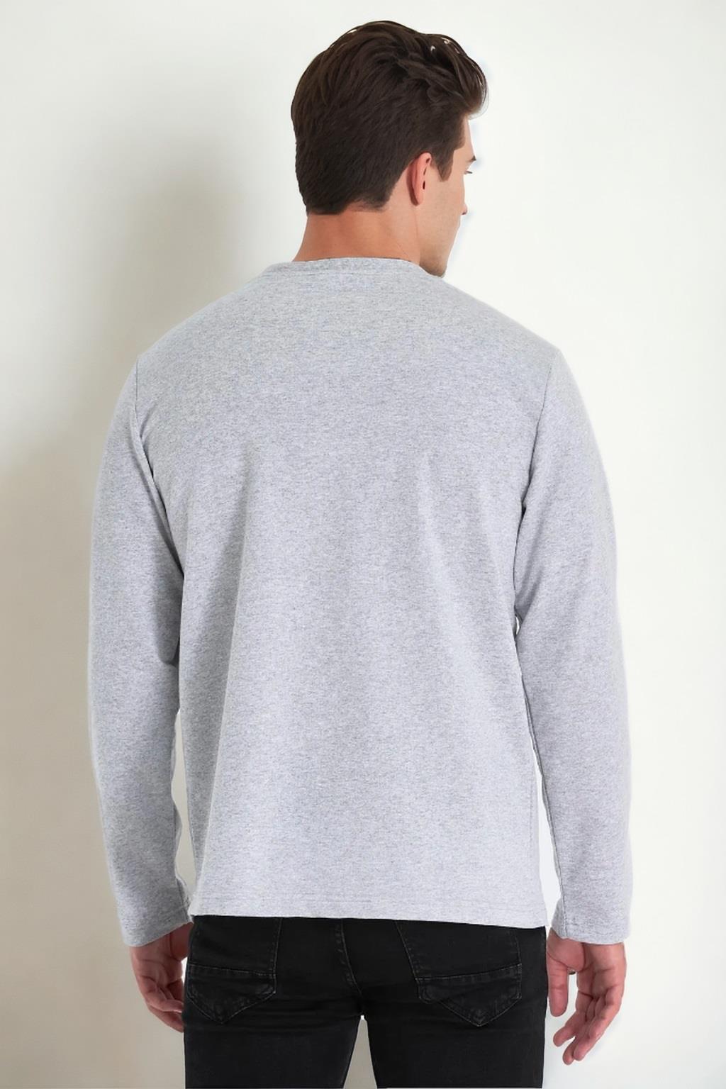 40222 Dewberry Double Crew Neck Mens Sweatshirt-GREY