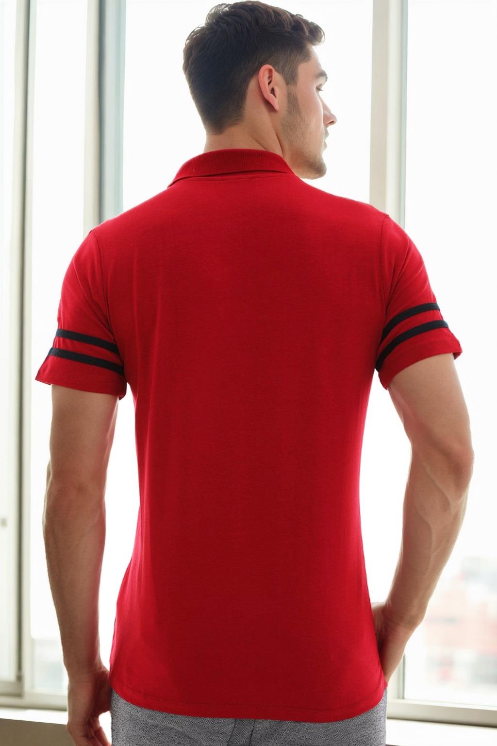 T9585 DEWBERRY MEN'S T-SHIRT-BURGUNDY-1