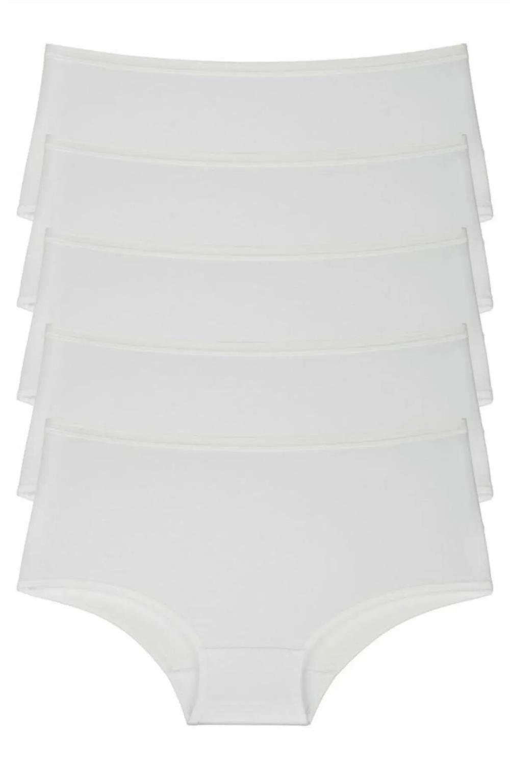 98545 Dewberry Women Panties High Waist Pack of 5-WHITE